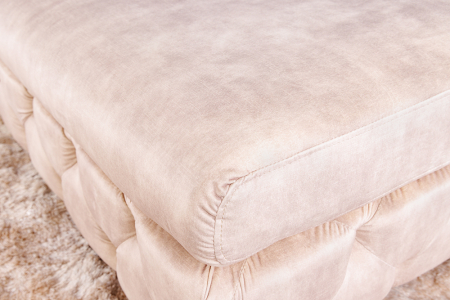 Puf Modern Barock cu tapiterie din catifea si lemn de pin, bej deschis [6]