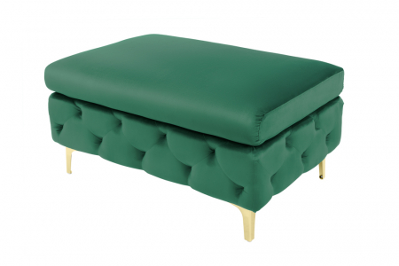 Canapele - Puf Modern Barock cu tapiterie din catifea si lemn de pin, verde
