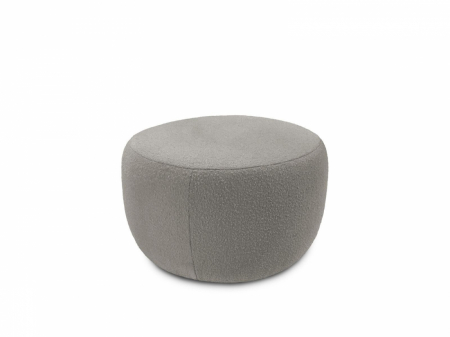 Puf Saamit cu tapițerie din poliester boucele, gri, Boucle, Puf Sammit gri, gri