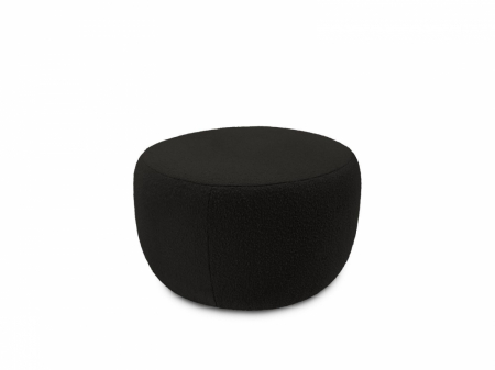 Puf Saamit cu tapițerie din poliester boucele, negru, Boucle, Puf Sammit negru, negru
