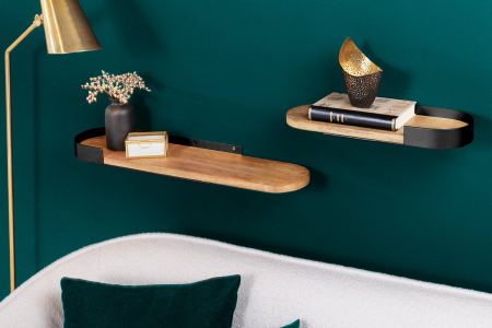 Raft de perete PURE NATURE 40-60 cm, set de 2 bucăți, lemn de mango [3]