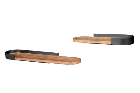 Decorațiuni - Raft de perete PURE NATURE 40-60 cm, set de 2 bucăți, lemn de mango
