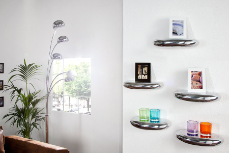 Raft de perete TEAR 40x20cm argintiu [4]