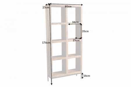 Raft din lemn masiv de mango Iron Craft, 180x80 cm [8]