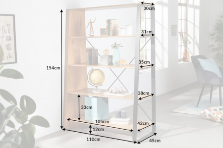 Raft din MDF înfoliat și cadre metallic Studio, 155 cm [5]