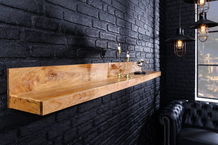 Raft pentru perete MAKASSAR din lemn de mango, 110 cm [5]