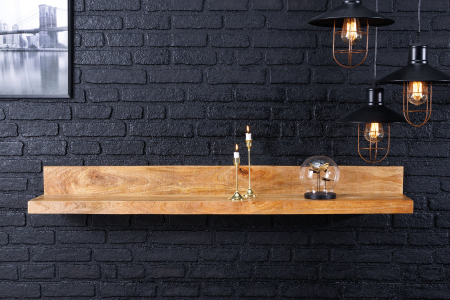 Raft pentru perete MAKASSAR din lemn de mango, 140 cm [2]