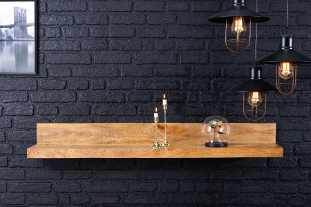 Raft pentru perete MAKASSAR din lemn de mango, 80 cm [2]