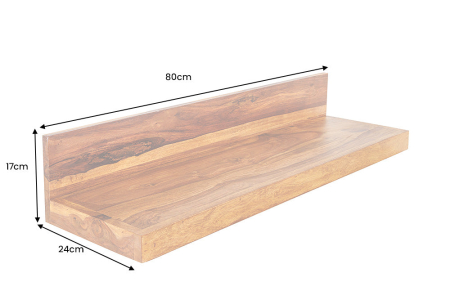 Raft pentru perete MAKASSAR din lemn sheesham, 80 cm [6]