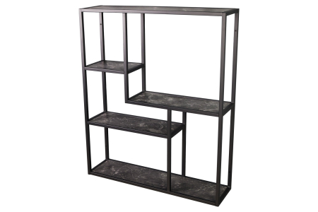 Dining - Raft pentru perete SLIM LINE cu aspect de marmura antracit, 75x90 cm