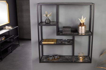 Raft pentru perete SLIM LINE cu aspect de marmura antracit, 75x90 cm [2]