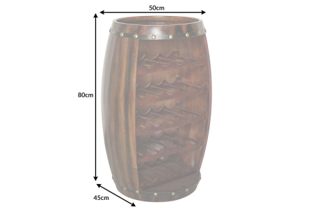 Raft pentru vin BODEGA din lemn de brad cafea, 80 cm [7]