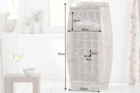 Raft pentru vin BODEGA din lemn masiv de brad, 100 cm [8]