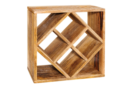 Bufete & baruri - Raft pentru vin CUBUS din lemn de mango, 40 cm