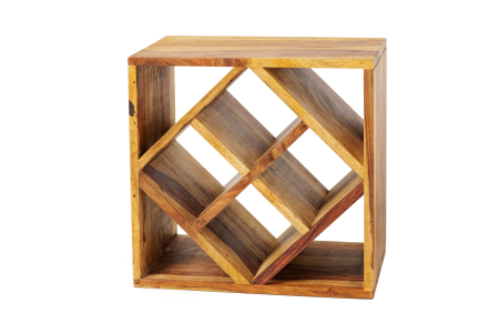 Dining - Raft pentru vin CUBUS din lemn seesham, 40 cm