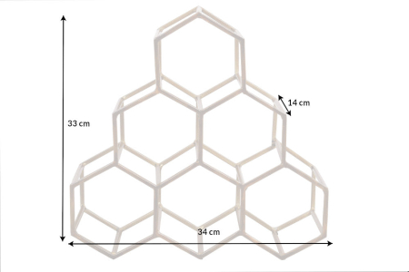 Raft pentru vin HONEYCOMB 35 cm pentru 6 sticle, auriu [7]