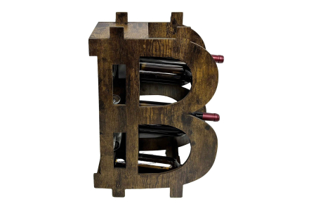 Decorațiuni - Raft pentru vinuri Half BITCOIN 70 cm, pin natural