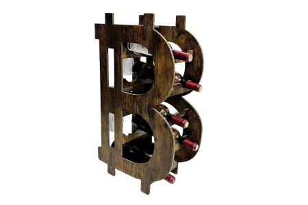 Raft pentru vinuri Half BITCOIN 70 cm, pin natural [4]