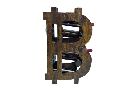 Raft pentru vinuri Half BITCOIN 70 cm, pin natural [3]