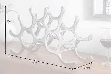 Raft pentru vinuri pentru 10 sticle, aluminiu argintiu [8]