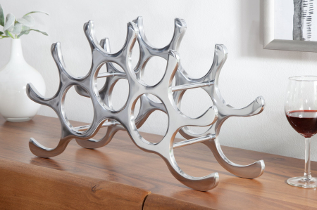 Raft pentru vinuri pentru 10 sticle, aluminiu argintiu [2]