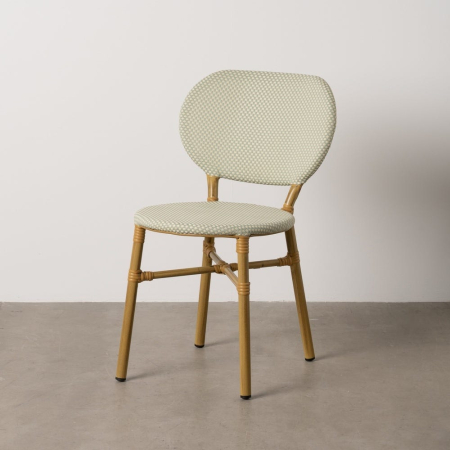 Mobilier Gradina - Scaun de exterior aquamarine din  aluminiu-textilena 47 x 60 x 79 cm