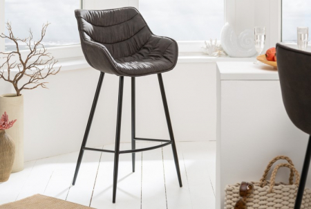 Set 2 scaune bar gri The Dutch Comfort, 104 cm [1]