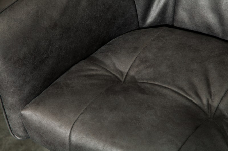 Scaun bar Loft gri din microfibră și cadru metalic, 100 cm [4]