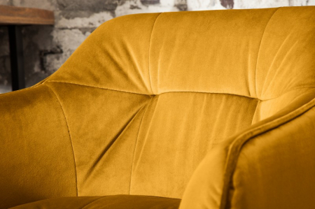 Scaun bar Loft galben din catifea și cadru metalic, 100 cm [3]