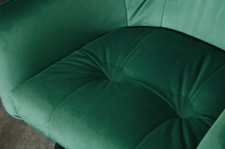 Scaun bar Loft verde din catifea și cadru metalic, 100 cm [5]