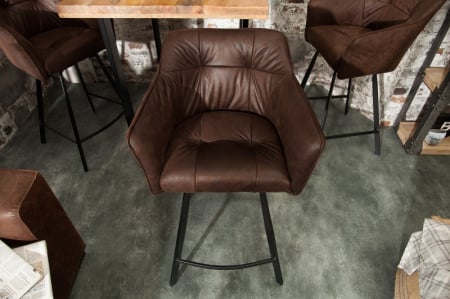 Scaun bar Loft maro din microfibră și cadru metalic, 100 cm [2]