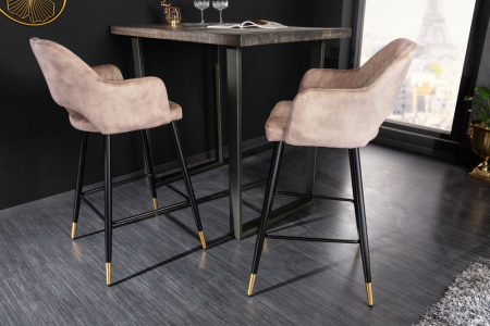Scaun bar Paris cu tapterie din catifea [3]