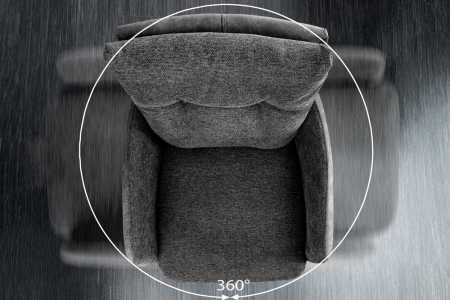 Scaun bar rotative BIG GEORGE din catifea antracit  [7]