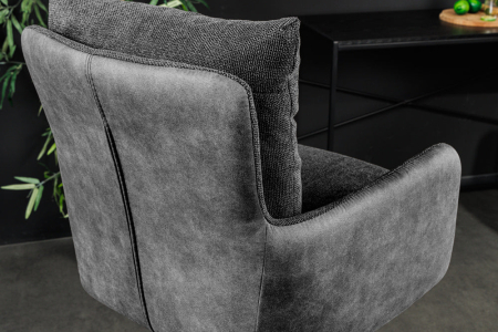 Scaun bar rotative BIG GEORGE din catifea antracit  [4]