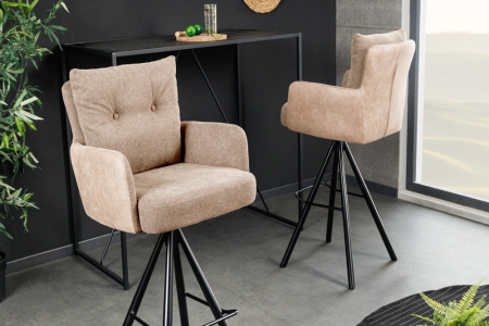 Scaun bar rotative BIG GEORGE din catifea sampanie  [1]