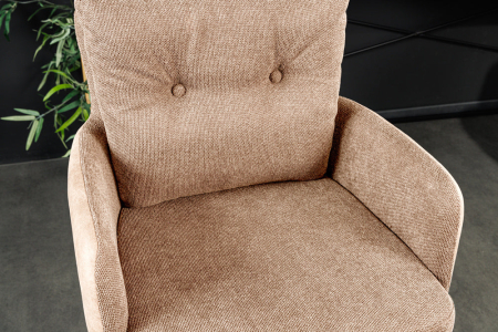 Scaun bar rotative BIG GEORGE din catifea sampanie  [4]