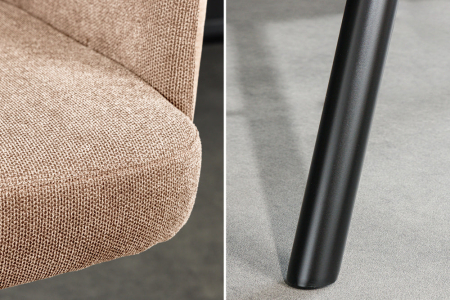 Scaun bar rotative BIG GEORGE din catifea sampanie  [5]