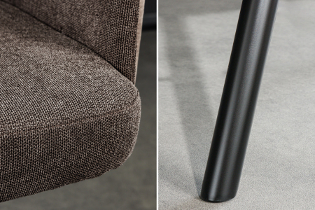 Scaun bar rotative BIG GEORGE din catifea taupe  [6]