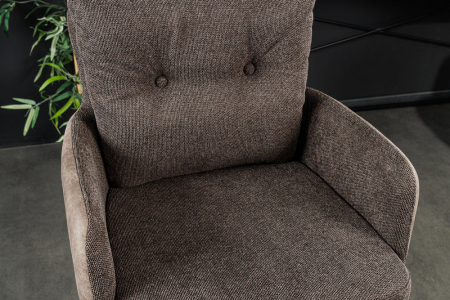 Scaun bar rotative BIG GEORGE din catifea taupe  [5]