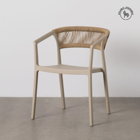 Mobilier Gradina - Scaun de exterior  bej 56 x 52 x 76 cm