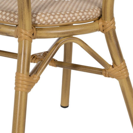 Scaun de exterior bej din aluminiu și textilenă 50 x 54 x 85 cm [10]