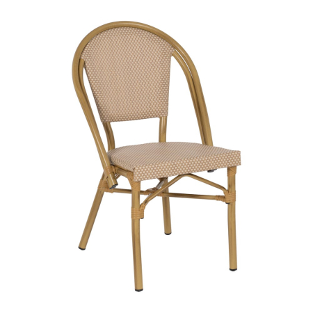 Scaun de exterior bej din aluminiu și textilenă 50 x 54 x 85 cm [2]