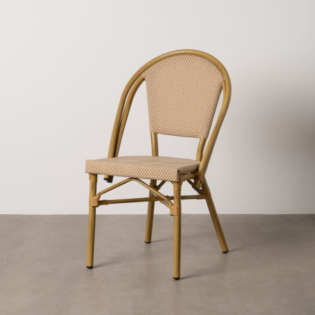 Mobilier Gradina - Scaun de exterior bej din aluminiu și textilenă 50 x 54 x 85 cm