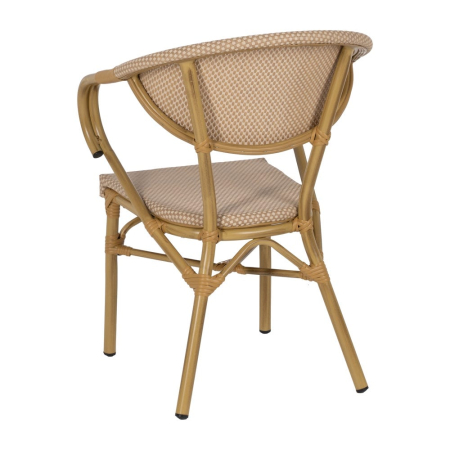 Scaun de exterior bej din aluminiu și textilena 57 x 58,50 x 82 cm [4]
