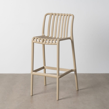 Mobilier Gradina - Scaun de exterior bej din polipropilenă 51 x 50 x 102 cm