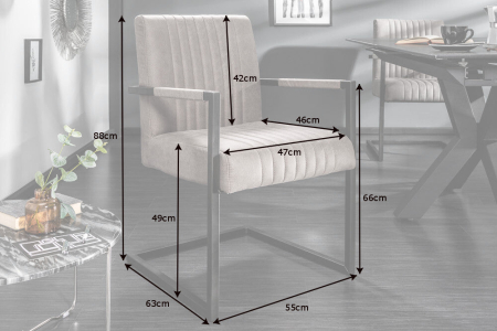 Scaun BIG ASTON din microfibra taupe [6]