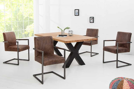 Scaun BIG ASTON din microfibra vintage maro [2]