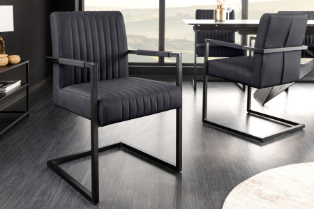 Scaun BIG ASTON din piele neagra [1]