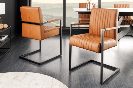 Scaun BIG ASTON din piele vintage cognac [2]