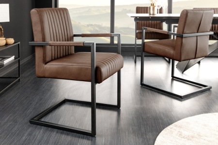 Scaun BIG ASTON din piele vintage maro [1]